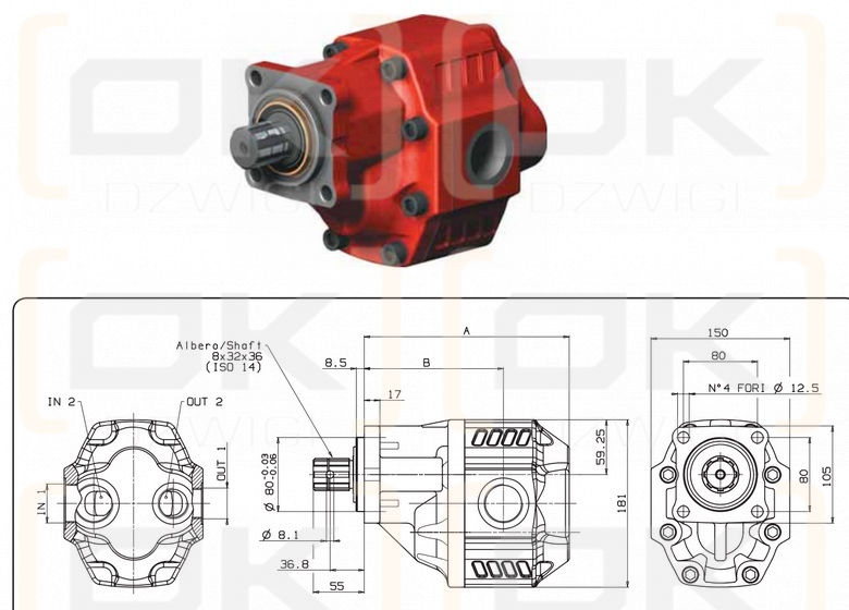 Gear pump Binotto NPGH-84 ISO L